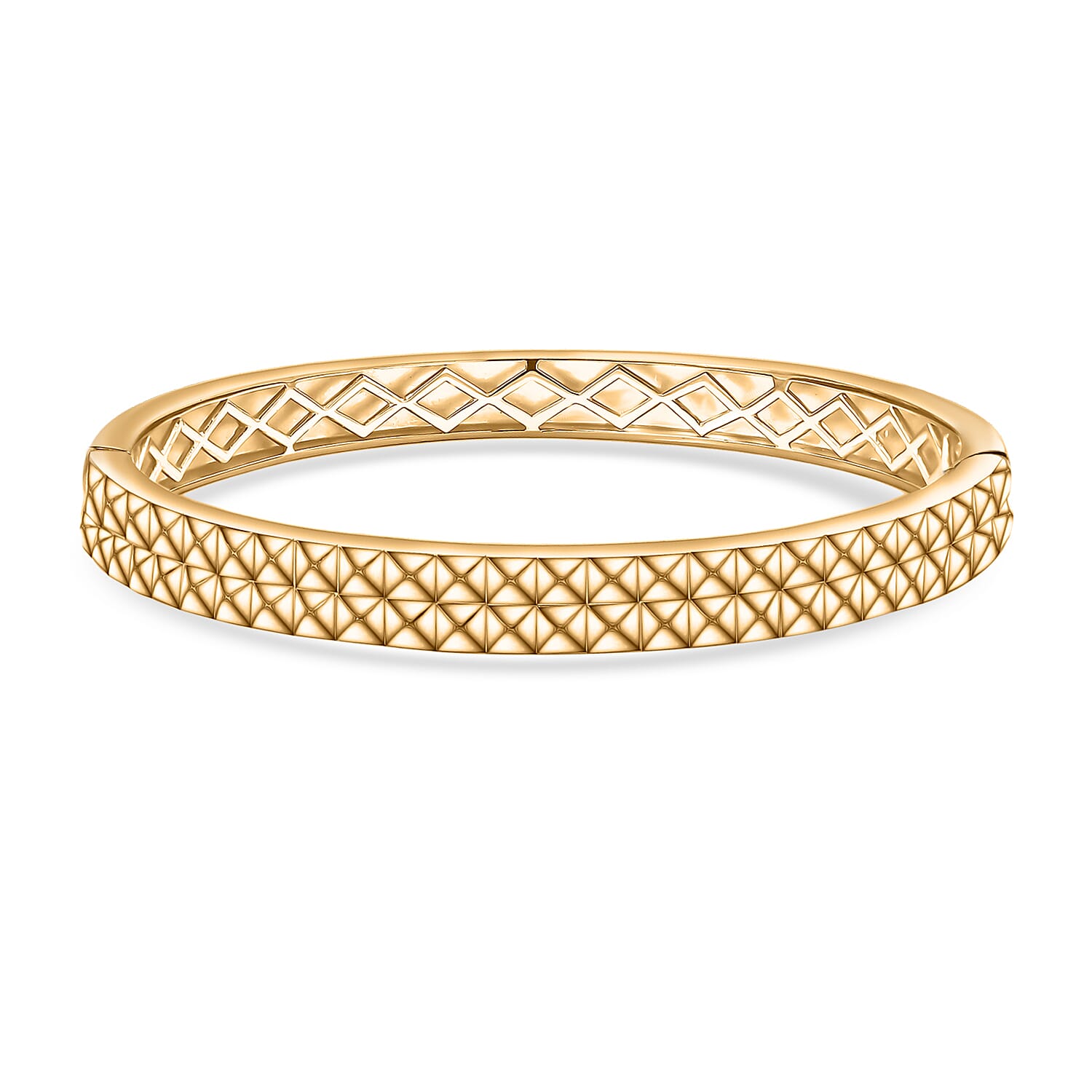 EverTrue Bronzella Collection Diamond-cut Bangle Bracelet in 18K YG Plated Bronze (7.25 In)