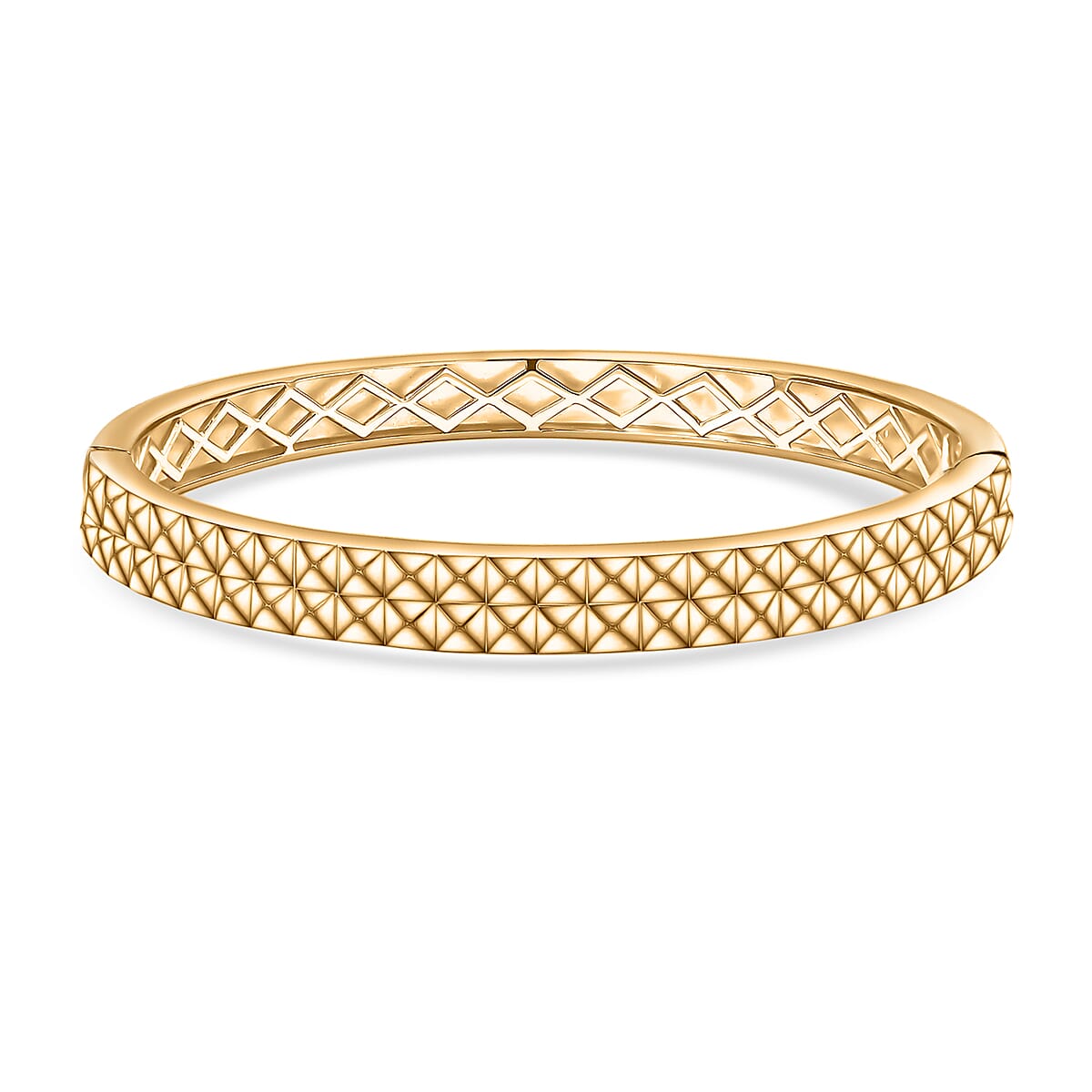 EverTrue Bronzella Collection Diamond-cut Bangle Bracelet in 18K YG Plated Bronze (7.25 In) image number 4
