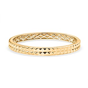 EverTrue Bronzella Collection Diamond-cut Bangle Bracelet in 18K YG Plated Bronze (8.00 In)