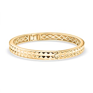 EverTrue Bronzella Collection Diamond-cut Bangle Bracelet in 18K YG Plated Bronze (8.00 In)