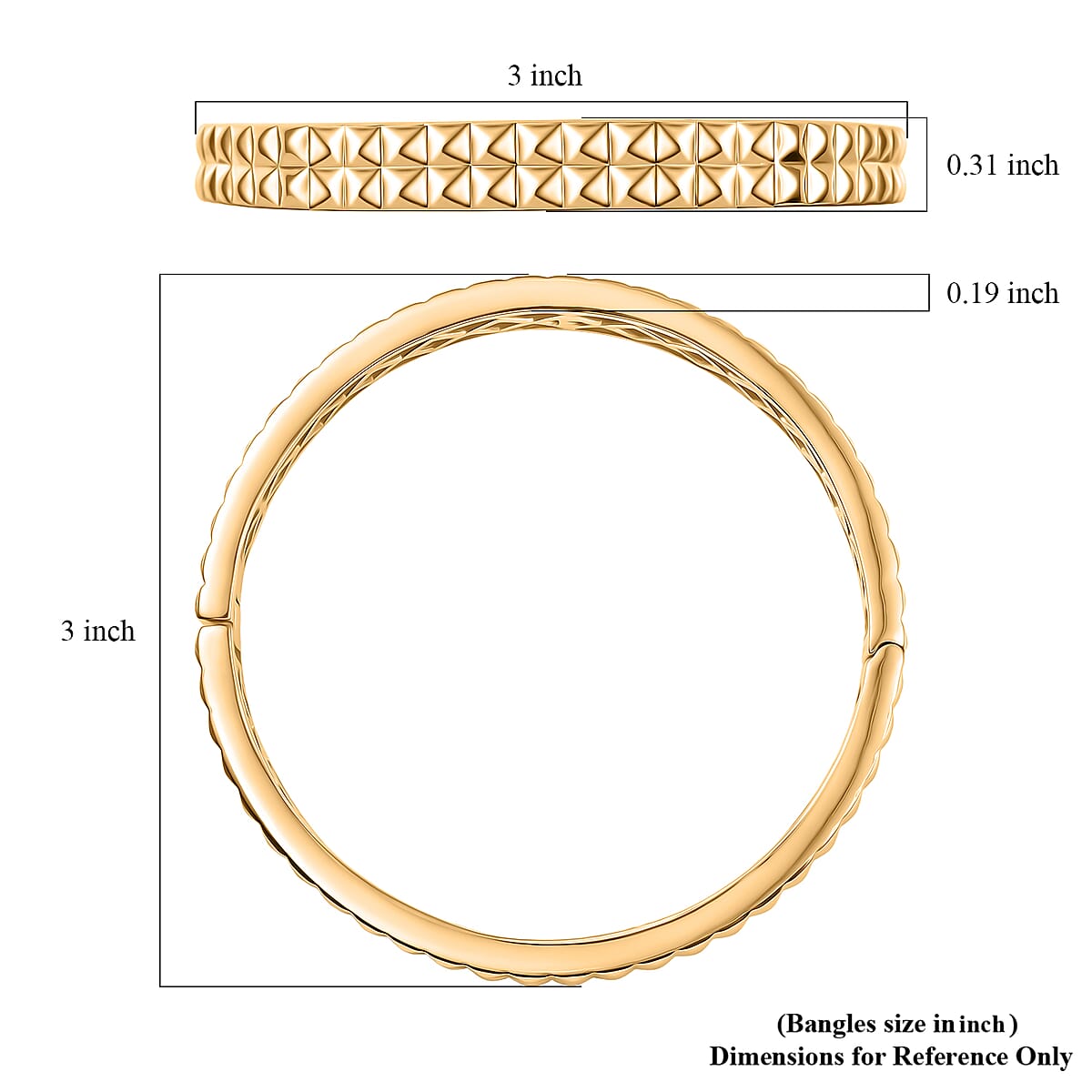 EverTrue Bronzella Collection Diamond-cut Bangle Bracelet in 18K YG Plated Bronze (8.00 In) image number 4