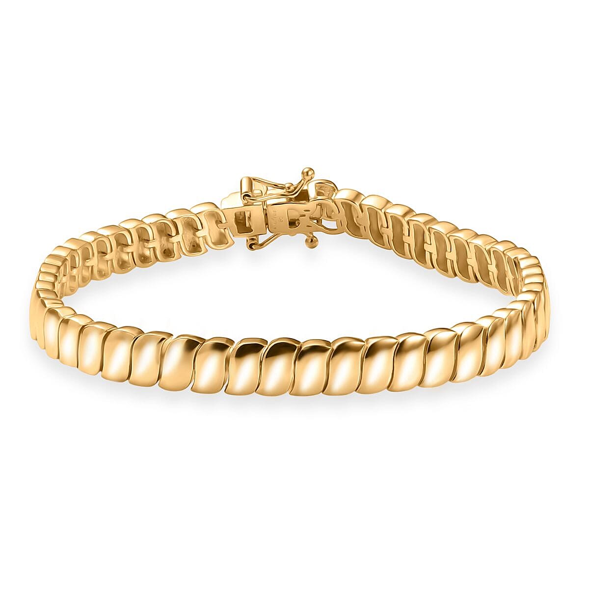 EverTrue Bronzella Collection Wave Link Bracelet in 18K YG Plated Bronze (7.25 In) image number 0