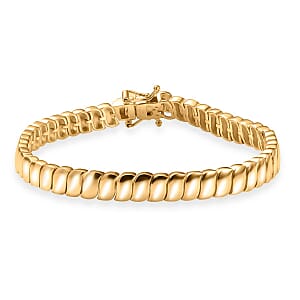EverTrue Bronzella Collection Wave Link Bracelet in 18K YG Plated Bronze (7.25 In)
