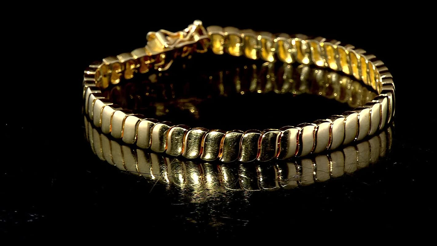 EverTrue Bronzella Collection Wave Link Bracelet in 18K YG Plated Bronze (7.25 In)
