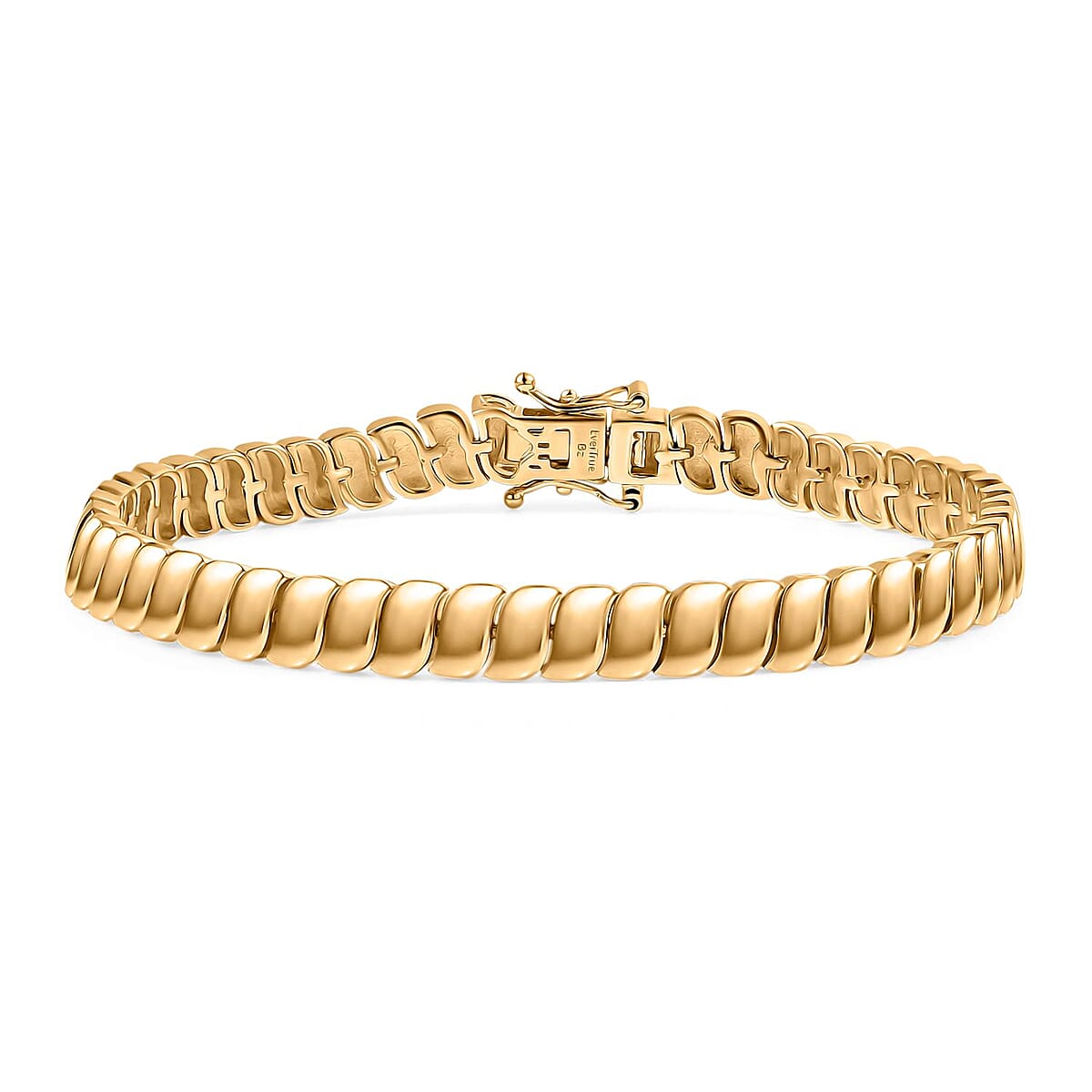EverTrue Bronzella Collection Wave Link Bracelet in 18K YG Plated Bronze (8.00 In) image number 0