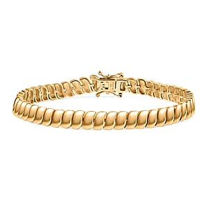 EverTrue Bronzella Collection Wave Link Bracelet in 18K YG Plated Bronze (8.00 In)