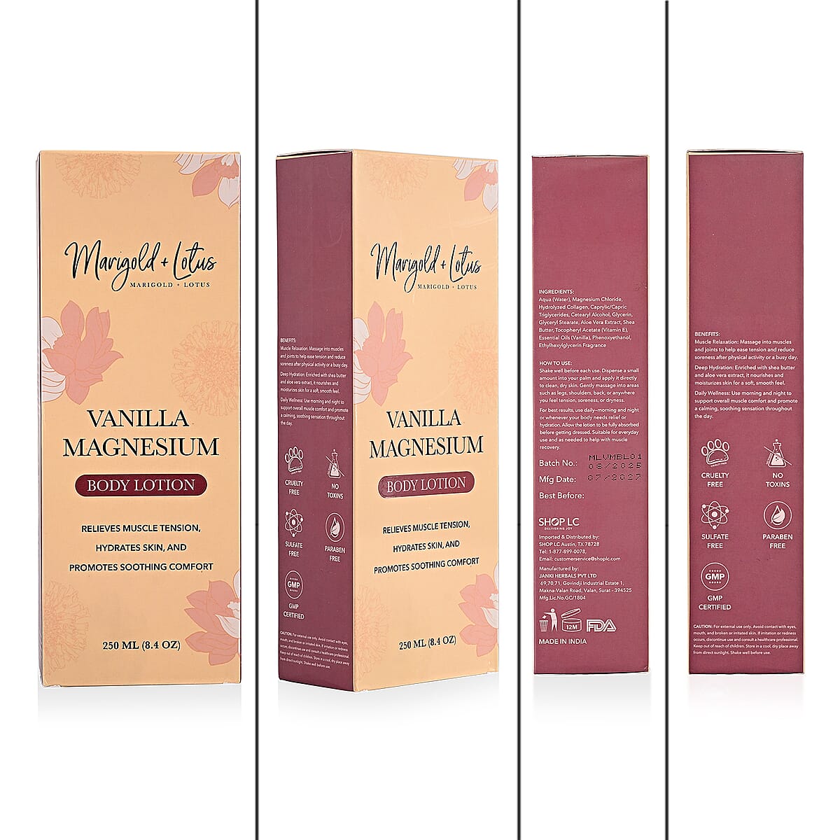 Marigold & Lotus Magnesium Lotion - Vanilla Scent image number 8