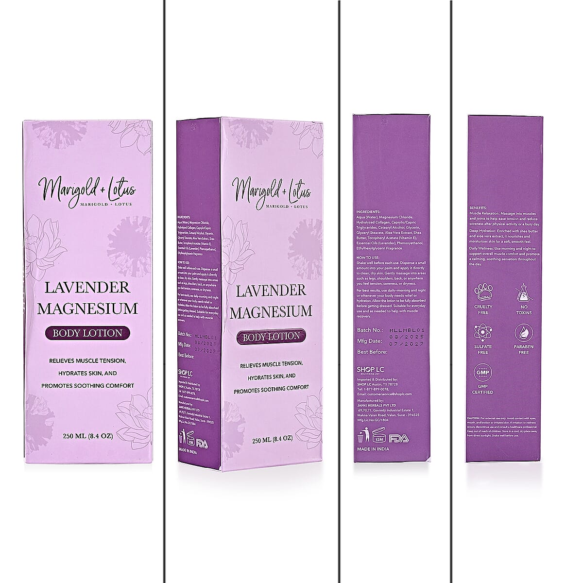 Marigold & Lotus Magnesium lotion - Lavender Fragrance  image number 7
