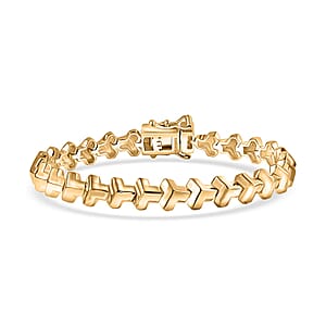 EverTrue Bronzella Collection Arrow of Amour Bracelet in 18K YG Plated Bronze (7.25 In)