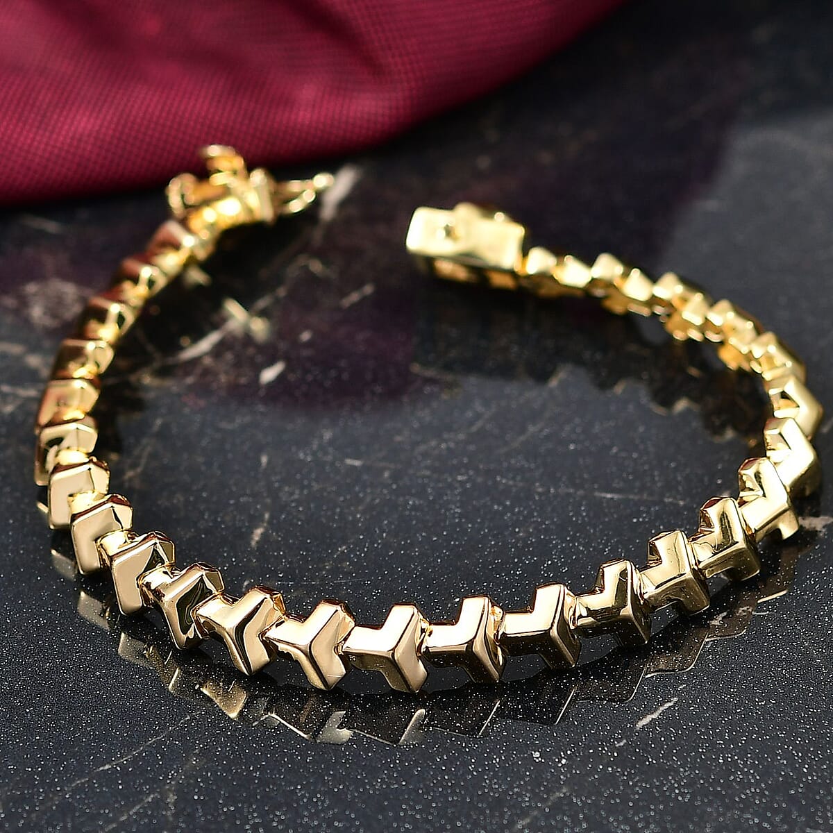 EverTrue Bronzella Collection Arrow of Amour Bracelet in 18K YG Plated Bronze (7.25 In) image number 1