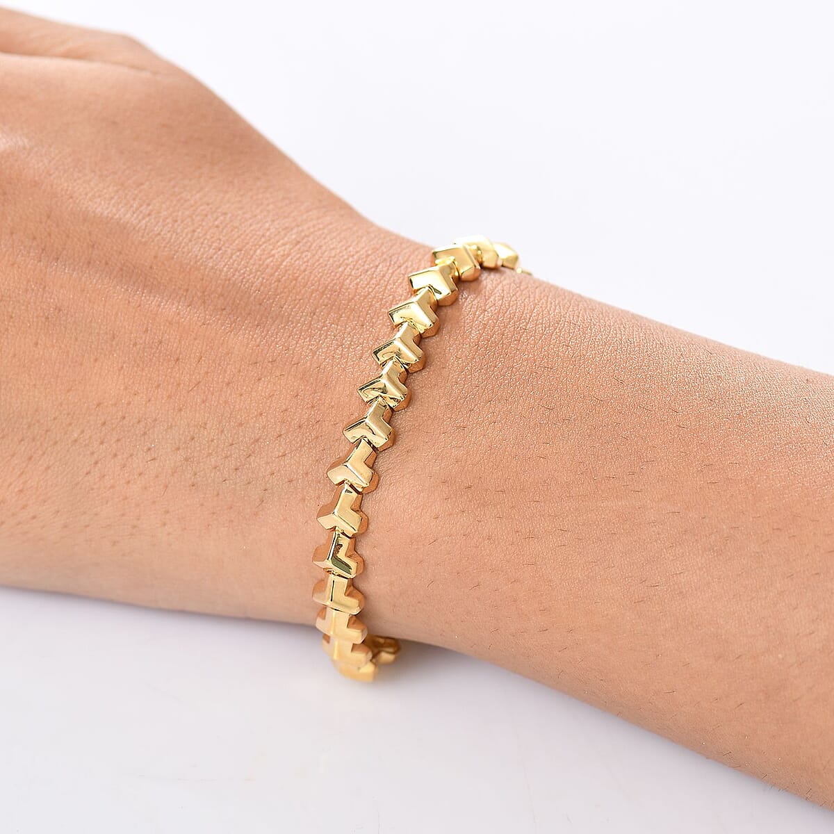 EverTrue Bronzella Collection Arrow of Amour Bracelet in 18K YG Plated Bronze (7.25 In) image number 2