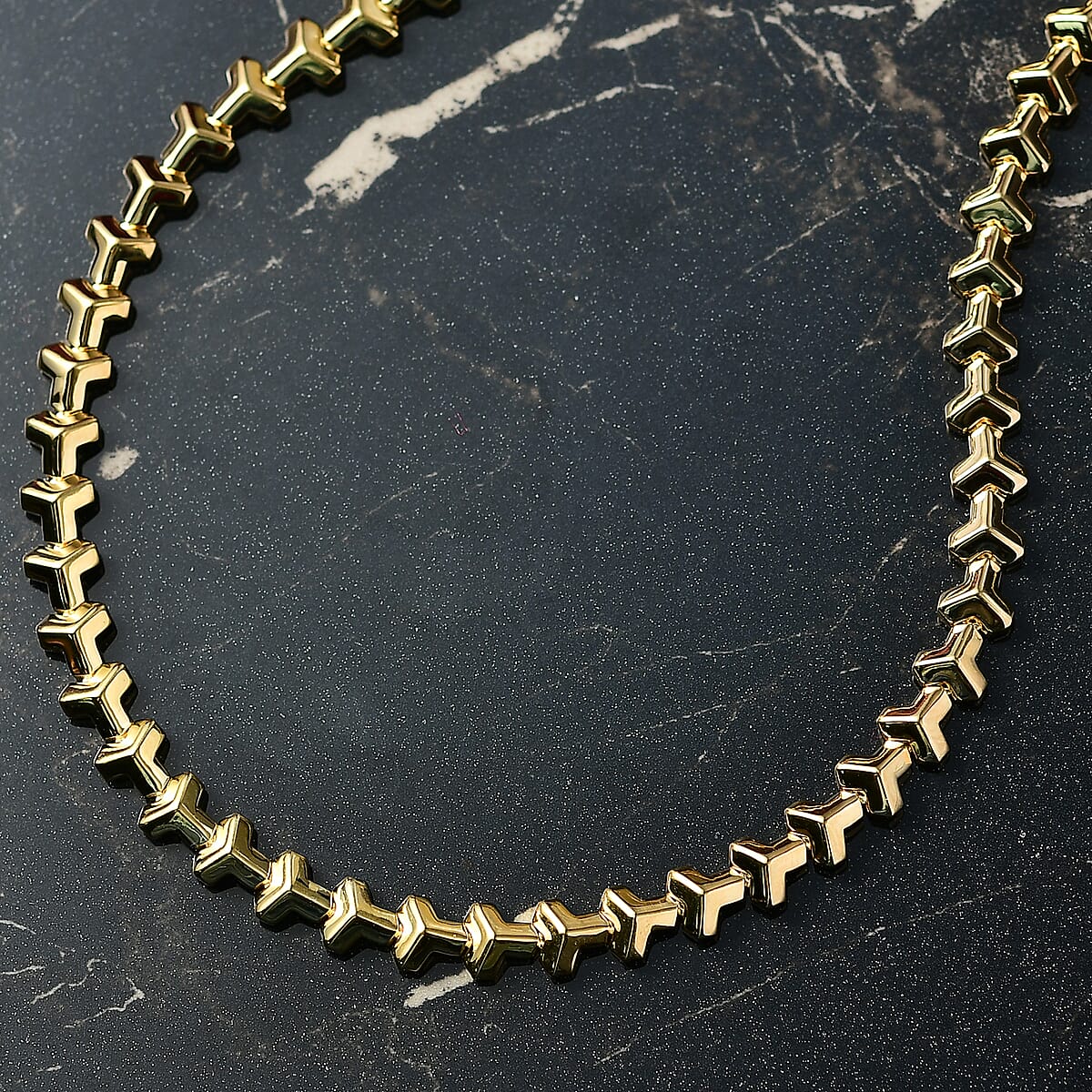 EverTrue Bronzella Collection Arrow of Amour Necklace in 18K YG Plated Bronze 18 Inches image number 1