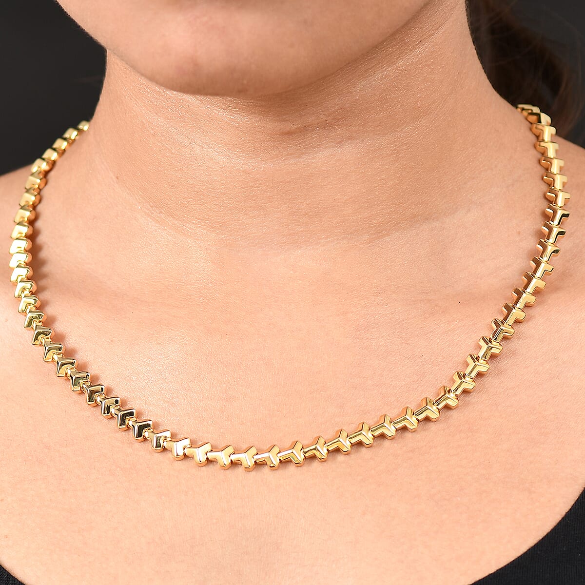 EverTrue Bronzella Collection Arrow of Amour Necklace in 18K YG Plated Bronze 18 Inches image number 2