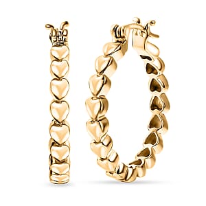 EverTrue Bronzella Collection Heart Link Hoop Earrings in 18K YG Plated Bronze