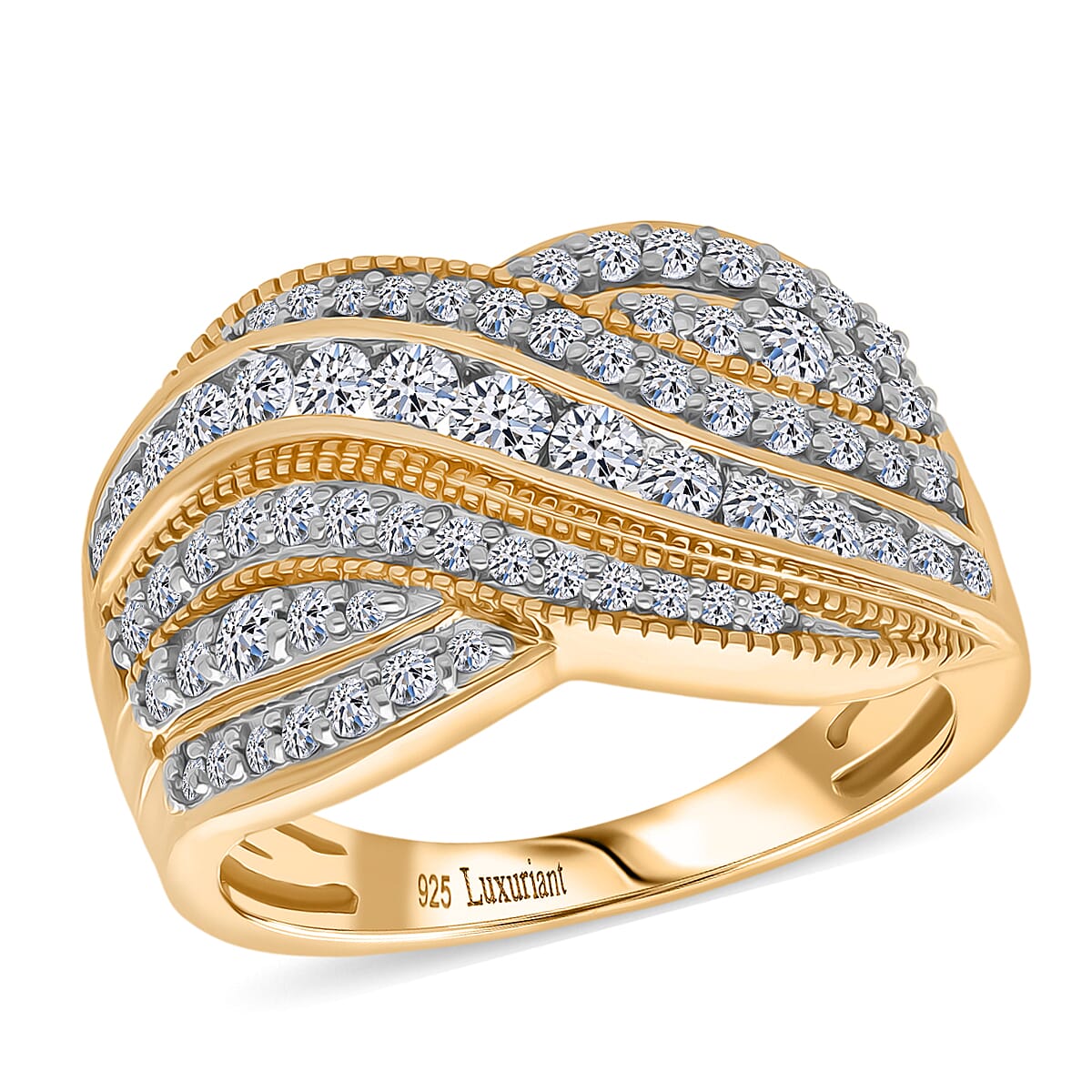Luxuriant Lab Grown Diamond (G-H, SI) Wave Band Ring