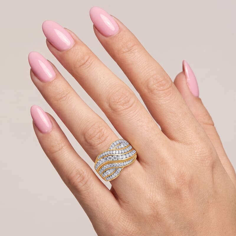 Luxuriant Lab Grown Diamond G-H SI 1.00 ctw Ring in 18K Vermeil Yellow Gold Over Sterling Silver (Size 6.0)