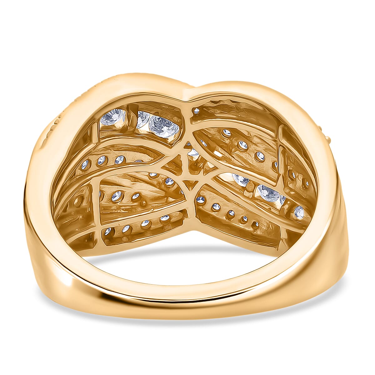 Luxuriant Lab Grown Diamond G-H SI 1.00 ctw Ring in 18K Vermeil Yellow Gold Over Sterling Silver (Size 7.0)