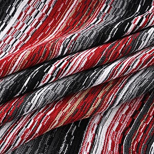 TAMSY Red Striped Knit Poncho