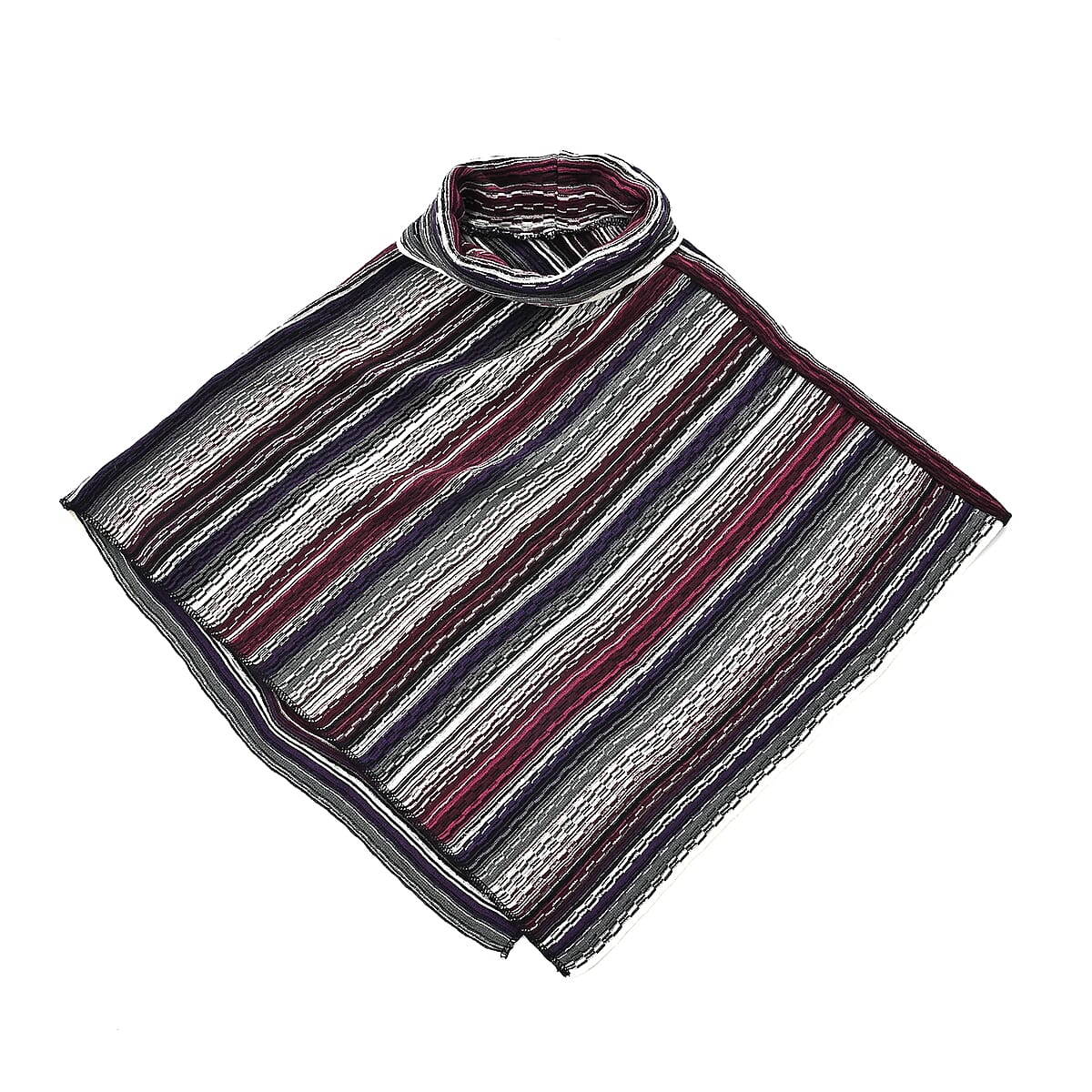 Tamsy Yellow and Orange Striped Pattern 100% Polyester Shawl image number 0