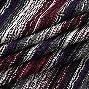 TAMSY Burgundy Striped Knit Poncho