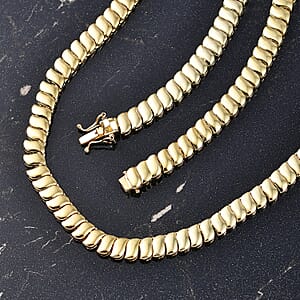 EverTrue Bronzella Collection Wave Link Necklace in 18K YG Plated Bronze 18 Inches