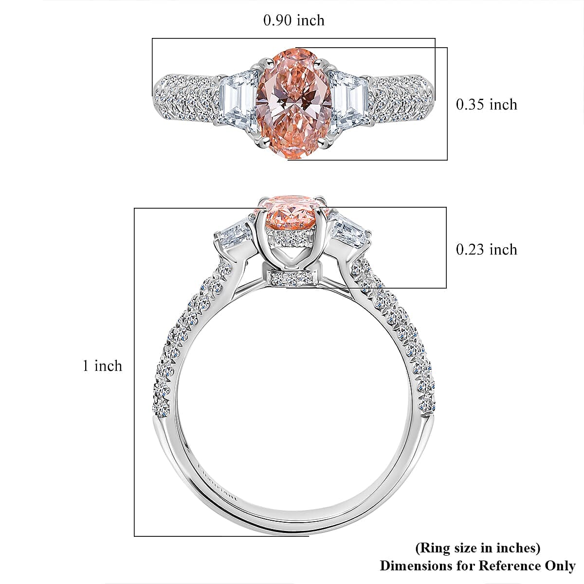 IGI Certified Luxuriant Lab Grown Pink Diamond (IR) 5.0) VS and Lab Grown Diamond 2.00 ctw Ring in 950 Platinum (Size 8.0) 6.35 Grams