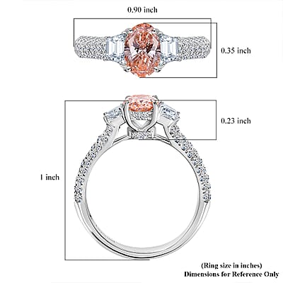 IGI Certified Luxuriant Lab Grown Pink Diamond (IR) 9.5) VS and Lab Grown Diamond 2.00 ctw Ring in 950 Platinum (Size 8.0) 6.35 Grams
