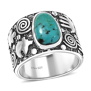 D'Joy Artisan Crafted Tahoe Nevada Turquoise 2.35 ctw Ring in Sterling Silver (Size 9.0) 
