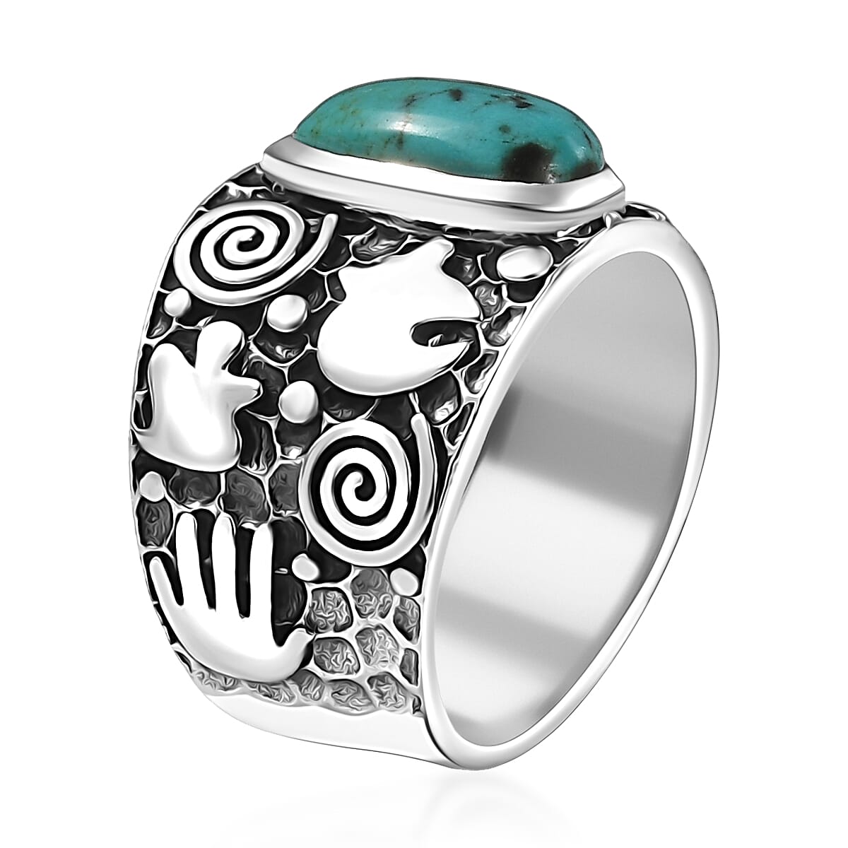 D'Joy Artisan Crafted Tahoe Nevada Turquoise 2.35 ctw Ring in Sterling Silver (Size 9.0)  image number 3