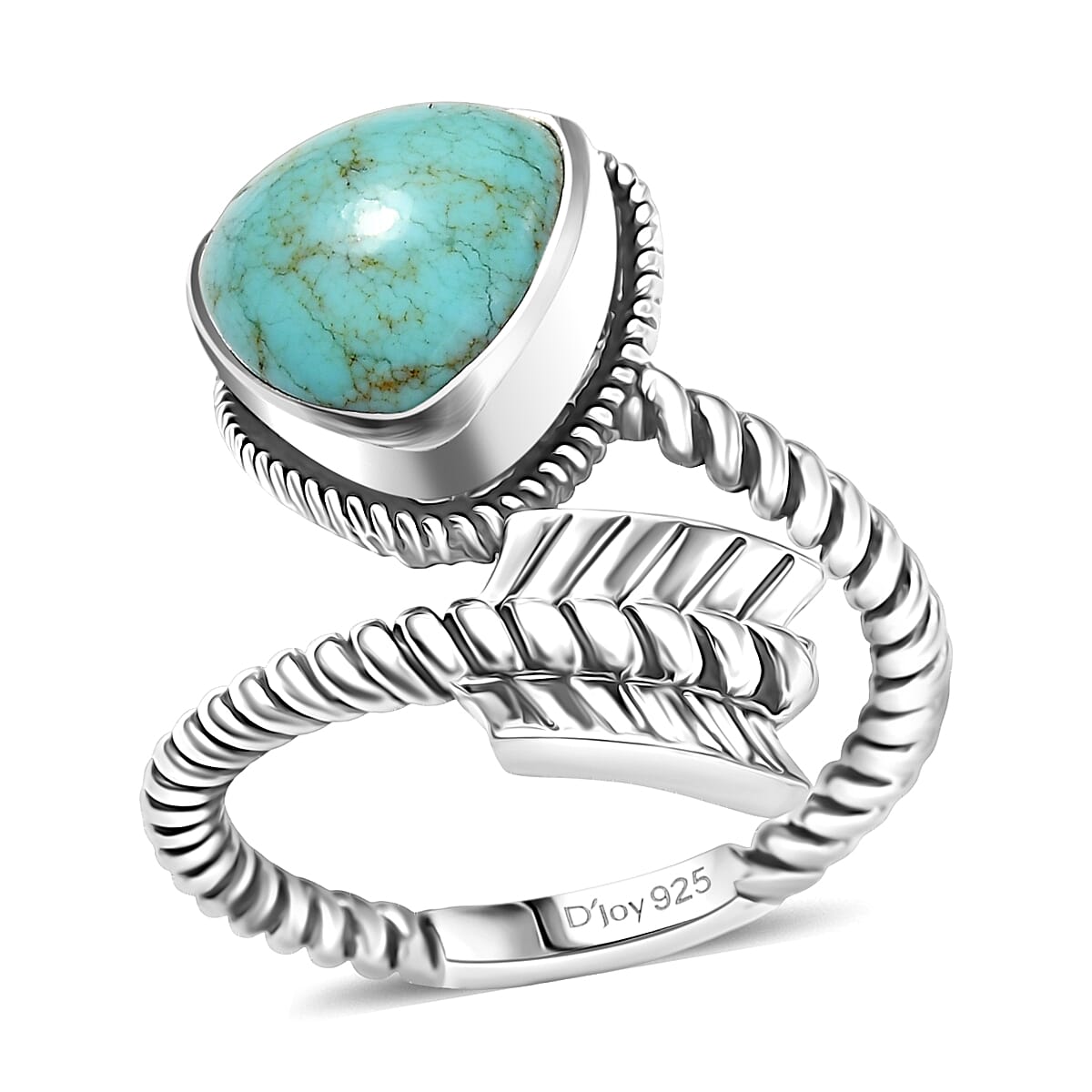 D'Joy Artisan Crafted Tahoe Naveda Turquoise 3.50 ctw Arrow Ring in Sterling Silver (Size 7.0) image number 0