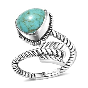 D'Joy Artisan Crafted Tahoe Naveda Turquoise 3.50 ctw Arrow Ring in Sterling Silver (Size 7.0)