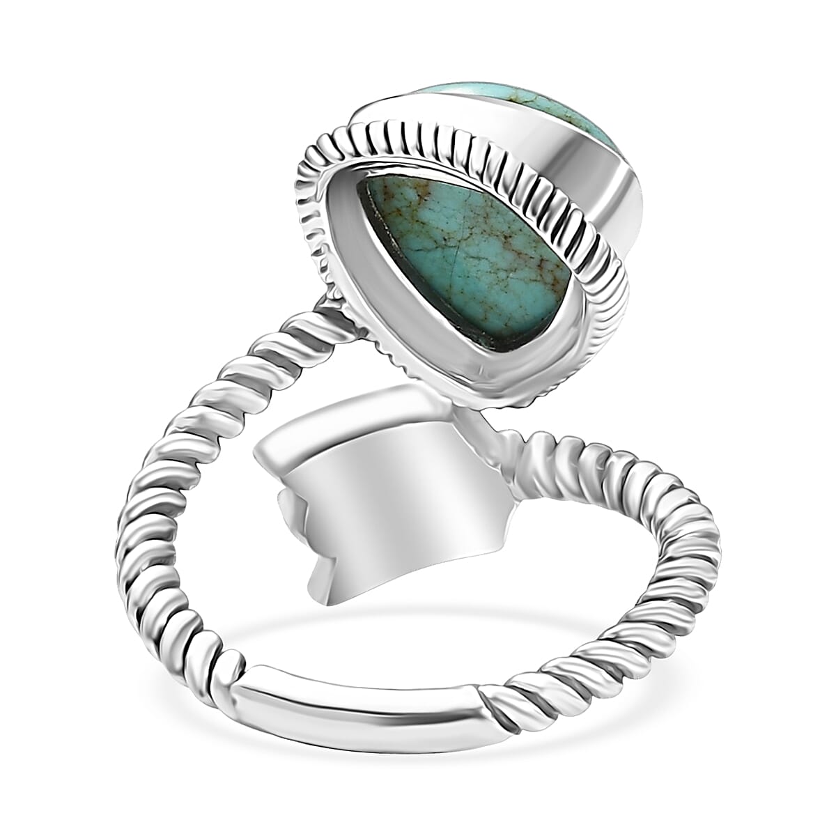 D'Joy Artisan Crafted Tahoe Naveda Turquoise 3.50 ctw Arrow Ring in Sterling Silver (Size 7.0) image number 4