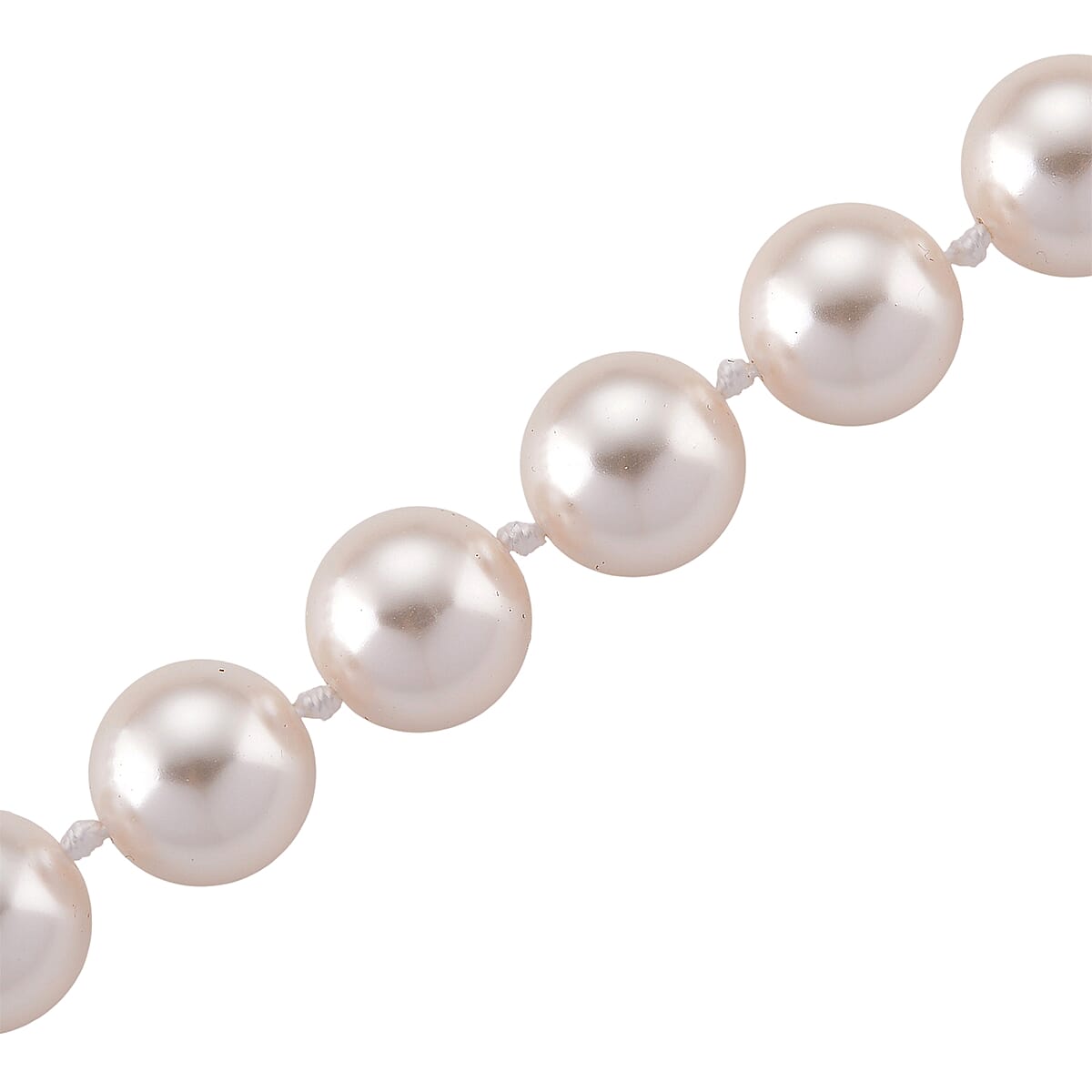 White Shell Pearl Necklace in Stainless Steel 20 Inches image number 3
