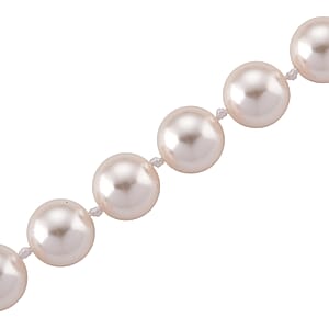 White Shell Pearl Necklace in Stainless Steel 20 Inches