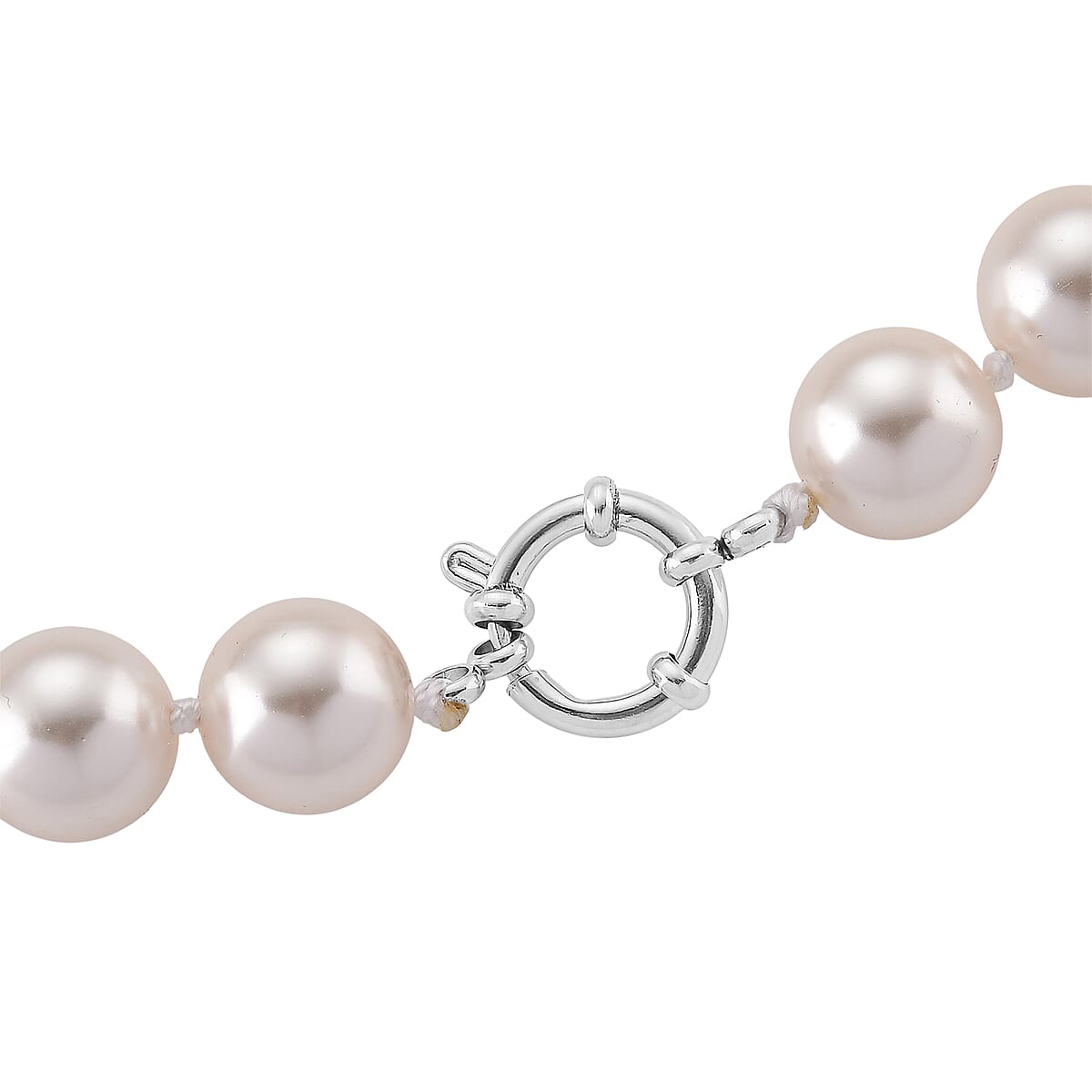 White Shell Pearl Necklace in Stainless Steel 20 Inches image number 4