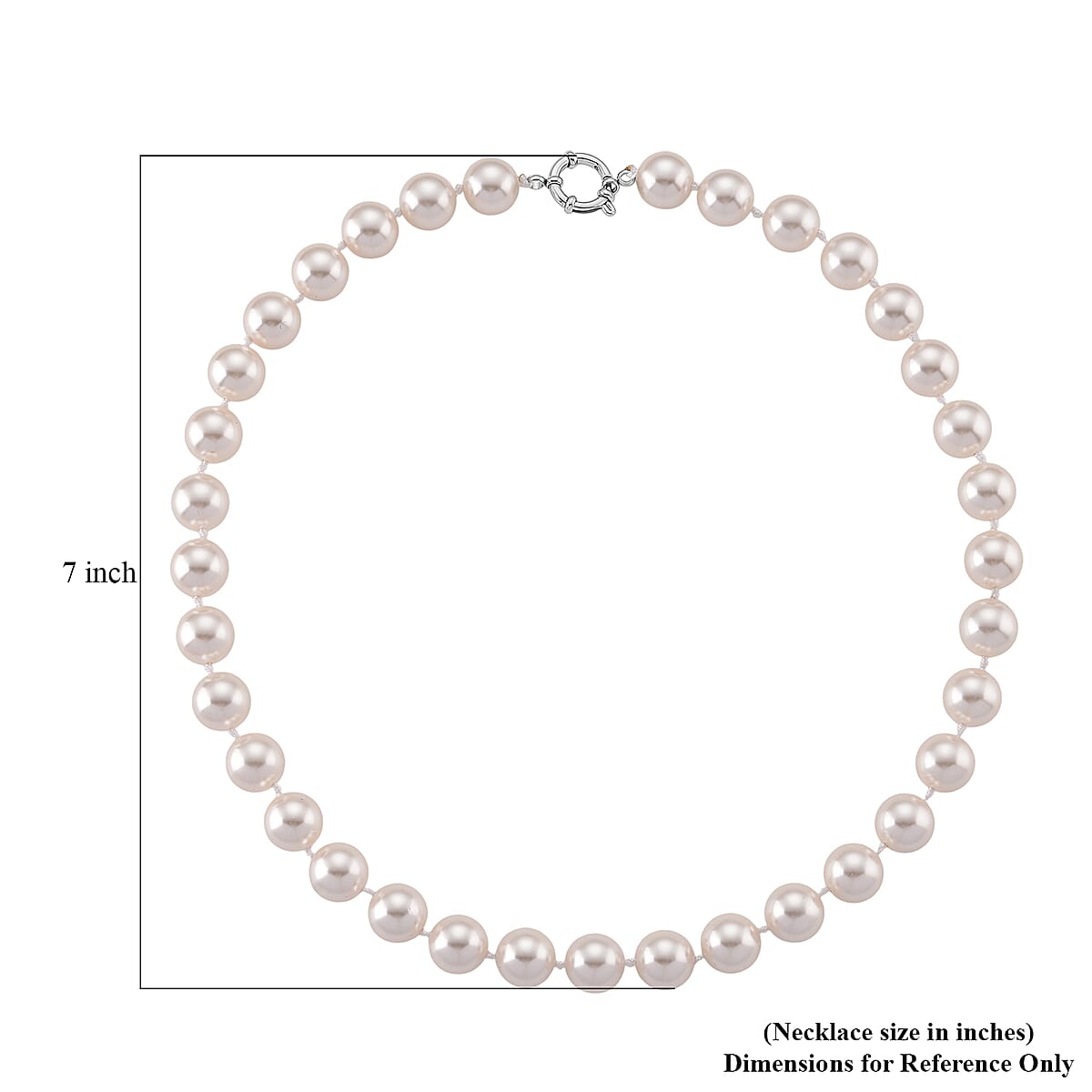 White Shell Pearl Necklace in Stainless Steel 20 Inches image number 5