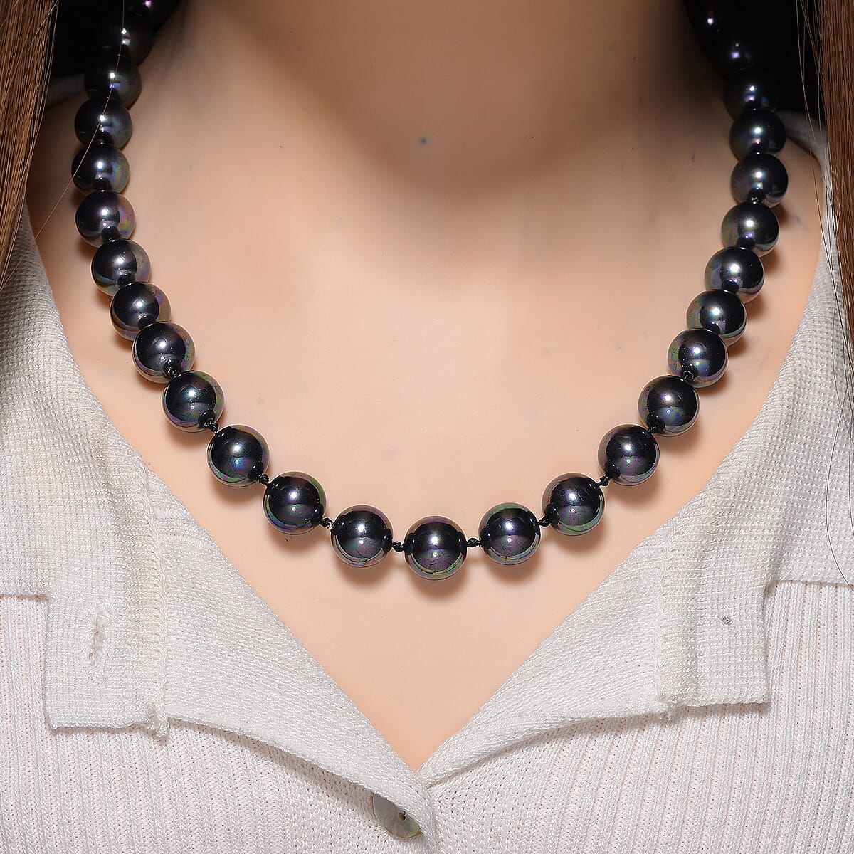 Tahitian Shell Pearl Necklace in ION Plated YG Stainless Steel 20 Inches image number 1