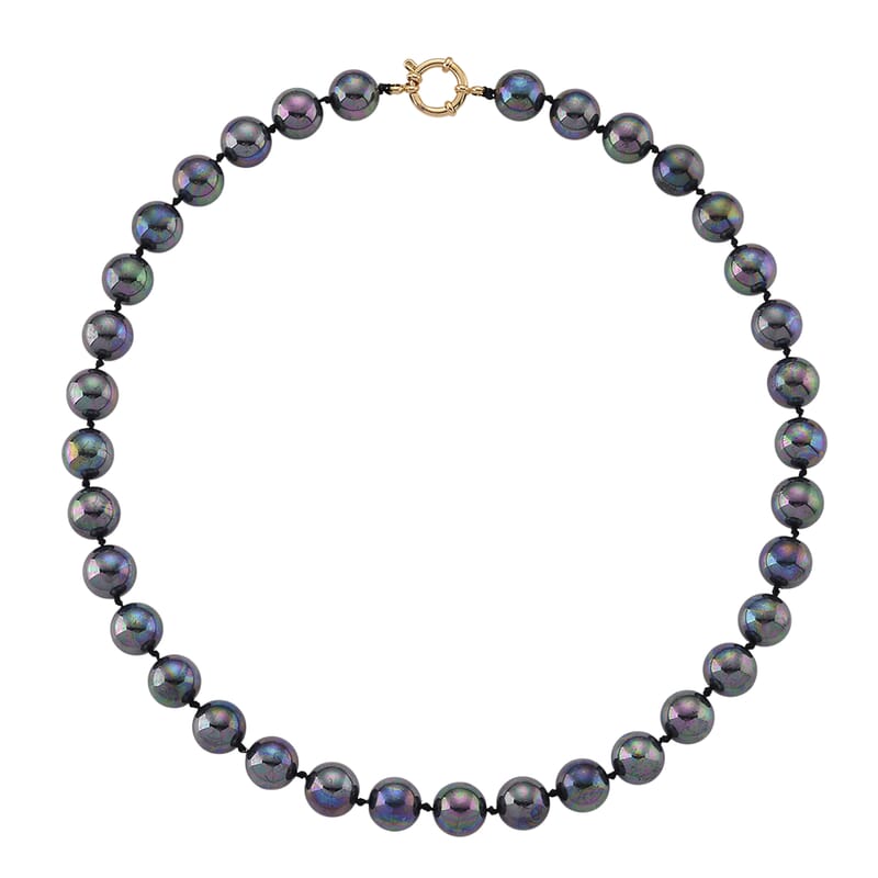 Tahitian Shell Pearl Necklace in ION Plated YG Stainless Steel 20 Inches