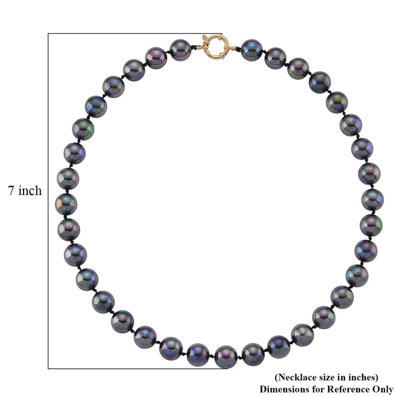 Tahitian Shell Pearl Necklace in ION Plated YG Stainless Steel 20 Inches