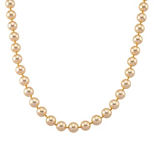 Golden Shell Pearl Necklace in ION Plated YG Stainless Steel 20 Inches