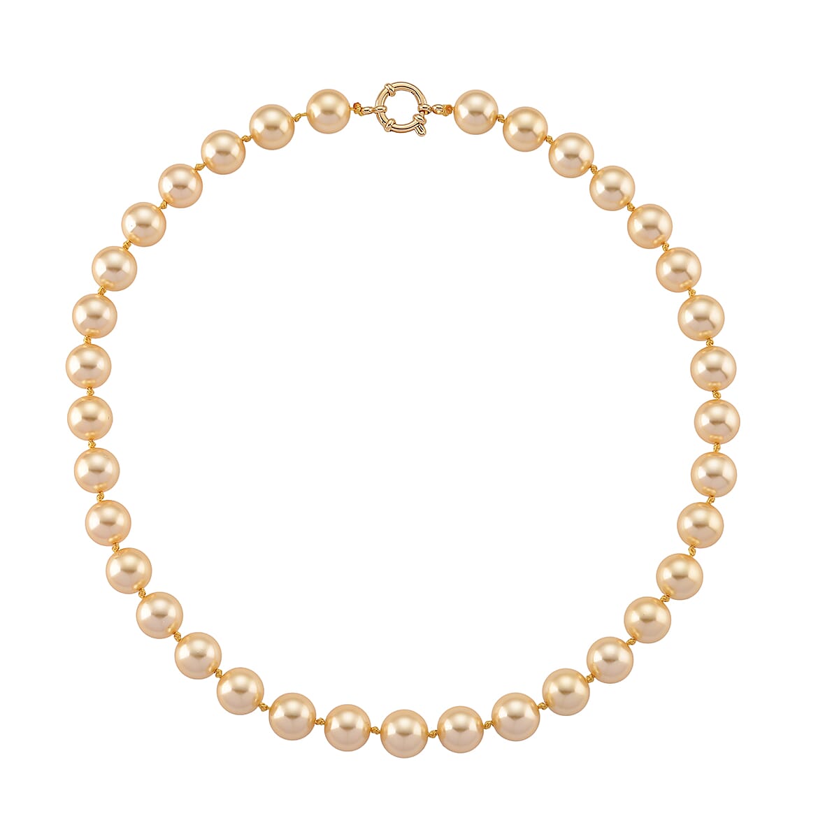 Golden Shell Pearl Necklace in ION Plated YG Stainless Steel 20 Inches image number 2