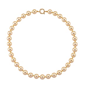  Golden Shell Pearl Necklace in ION Plated YG Stainless Steel 20 Inches