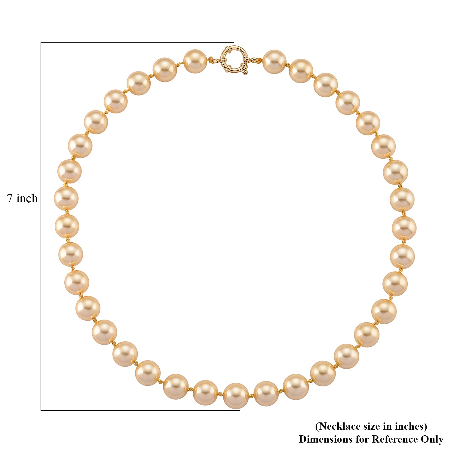  Golden Shell Pearl Necklace in ION Plated YG Stainless Steel 20 Inches