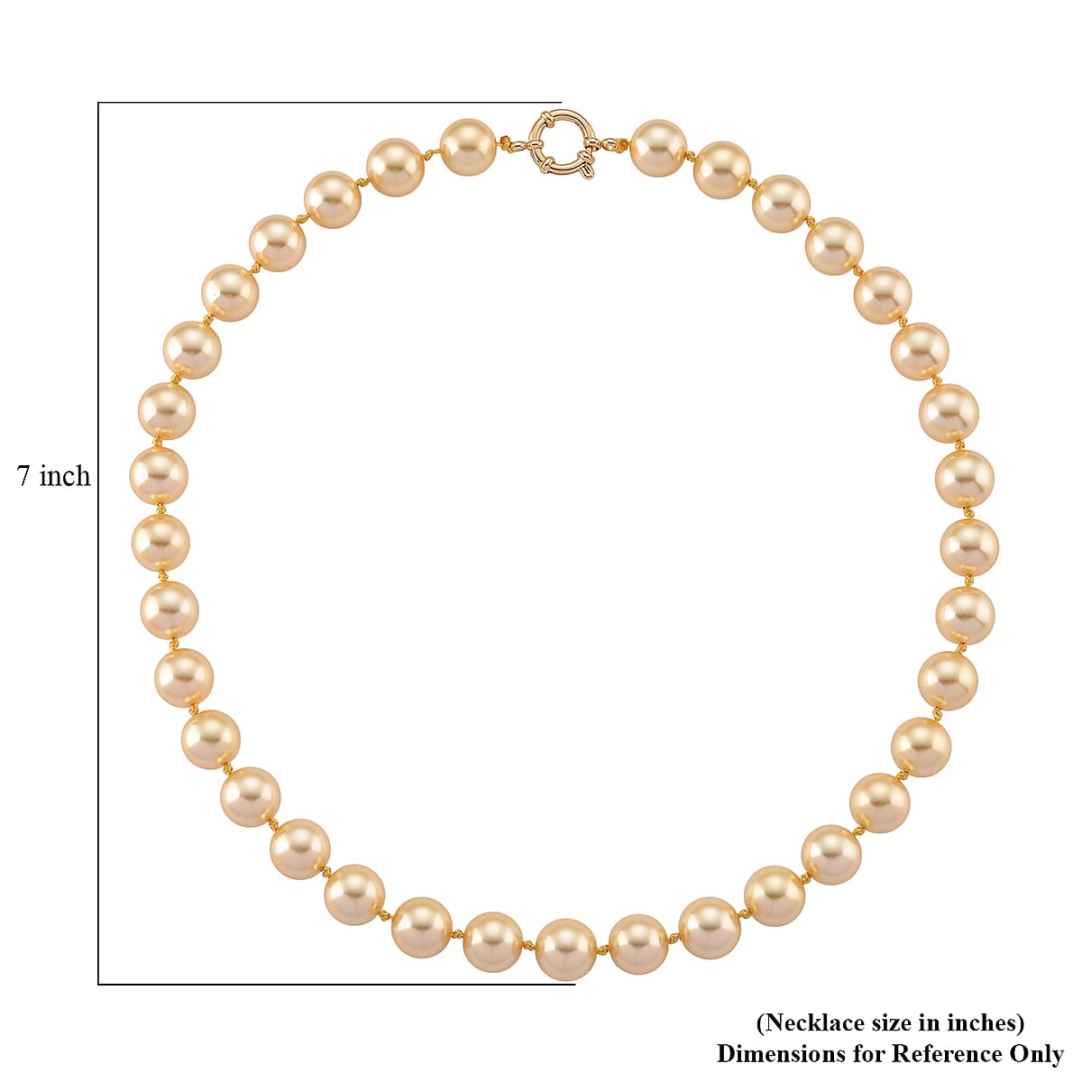Golden Shell Pearl Necklace in ION Plated YG Stainless Steel 20 Inches image number 5