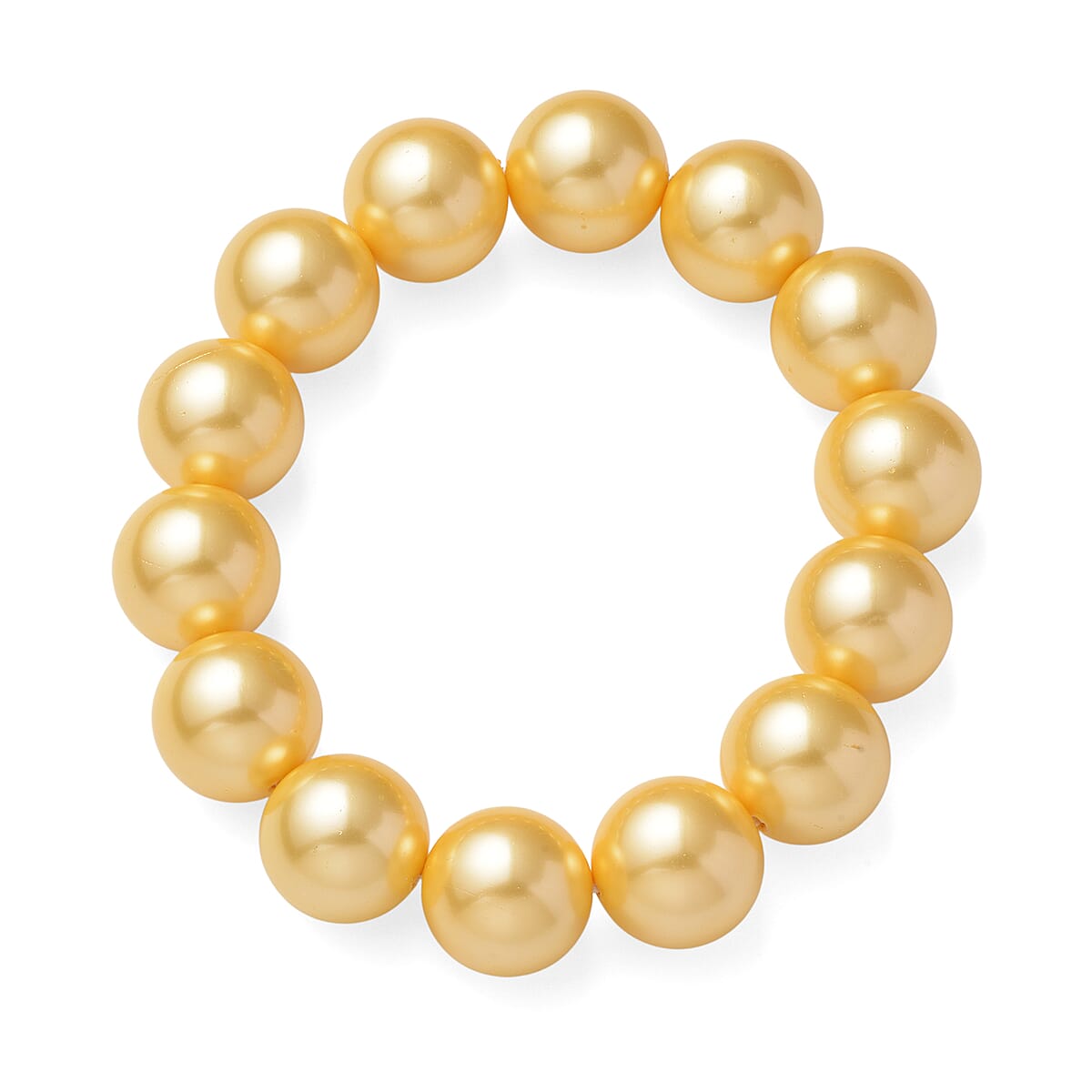 TLV Golden Shell Pearl 11-13mm Stretch Bracelet image number 0