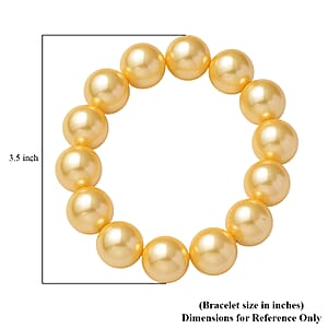 Golden Shell Pearl 11-13mm Stretch Bracelet