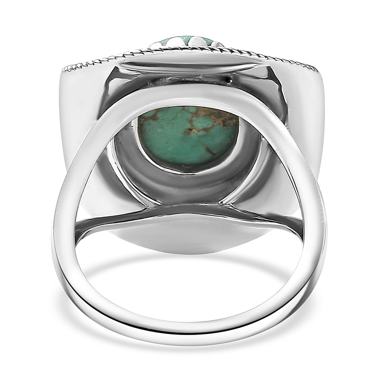 D'Joy Artisan Crafted Tahoe Nevada Turquoise Cowboy Hat Ring in Sterling Silver 4.40 ctw (Size 10.0)