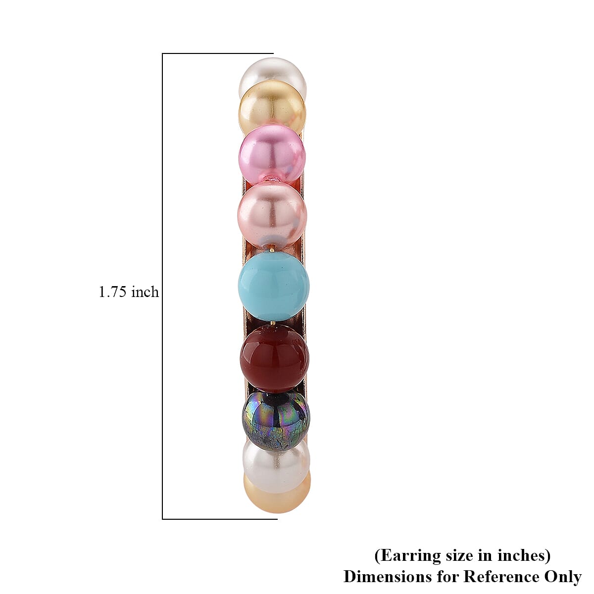 Multi Color Shell Pearl Hoop Earrings in Goldtone and ION Plated RG Stainless Steel image number 5