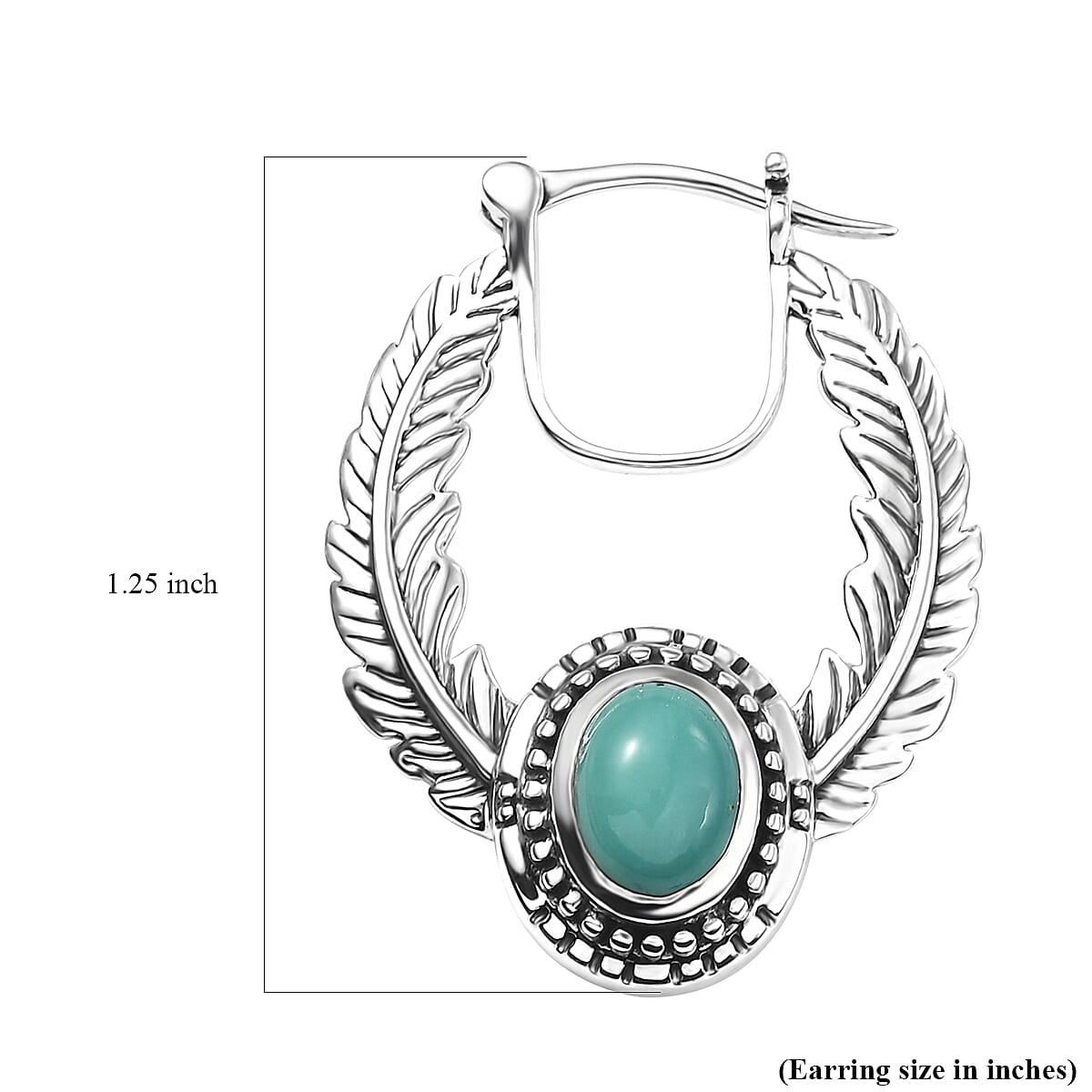 D'Joy Artisan Crafted Tahoe Naveda Turquoise 2.50 ctw Feather Earrings in Sterling Silver  image number 5