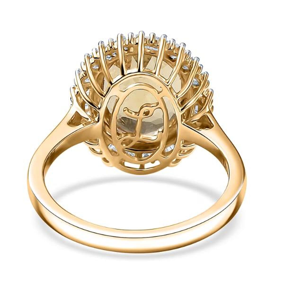 Luxoro Brazilian Heliodor, Diamond Ring in 10K Yellow Gold 4.40 ctw (Size 7.5) image number 6